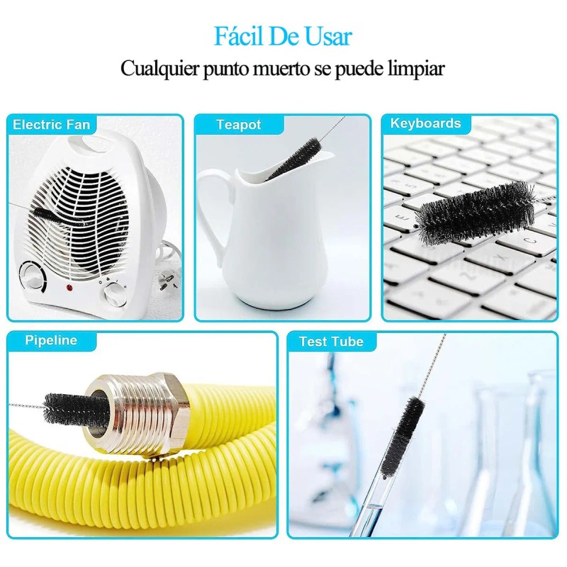 Cepillo Para Botellas 15 Piezas, Limpieza Hogar De Botellas