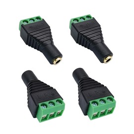 Comforty Screw Terminals Gold-Plated 4 Pieces 3.5 mm Adapter Terminal Block 3-Pin for Audio and Speaker