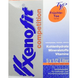 ISOTONISCHES GETRÄNKEPULVER | für lange Ausdauereinheiten | mit Kohlenhydrate, MIneralstoffe und Vitamine | Kohlenhydrat-Getränk competition | Xenofit | 5 x 43g | Früchte-Tee