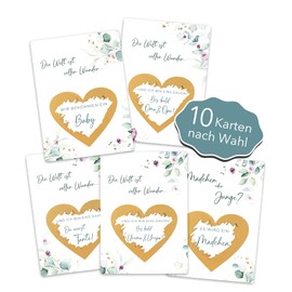 Joli Coon 10 Scratch Cards of Your Choice with Envelopes, Announce Your Pregnancy