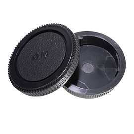 CamDesign Rear Lens Cap and Body Cap Set Compatible with Olympus OM System fits OM-1, OM-2, OM-3, OM-4, OM-10, OM-20, OM-30, OM-40, OM-G cameras and OM lens systems