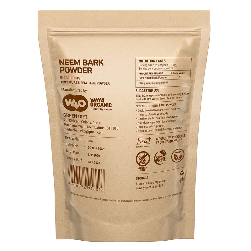 Neem Bark Powder 16 Oz (1 lb), Pack of 2