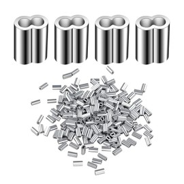KEZAIZHE Wire Rope Sleeves, 0.05 inch (1.2 mm) (Set of 100), Aluminum Clamp Tube, Letter Type, Aluminum Alloy, For Wire Ropes, For Fixing Crimping Machine (0.05 inch (1.2 mm)