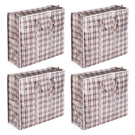 Pack of 4 Extra Large Laundry Bags with Zips & Handles - 80 x 70 x 30cm, Water Resistant XL Laundry Bag Ideal as Reusable Moving Bags, Packing & Shopping Bags, Clothes Storage Bags, & Carrying Bags