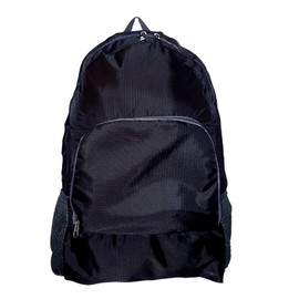Nylon Fold-able Lightweight Waterproof Travel Backpack (Black)