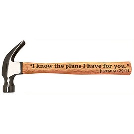 Christian Graduation Gifts I Know the Plans for You Jeremiah 29:11 Engraved Wood Handle Steel Hammer