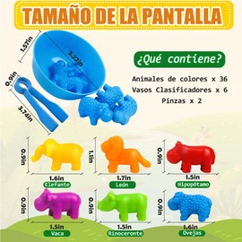 ZILVERA Juguetes Educativos para Niños, Juguete para Contar y Clasificar, Juguetes de Animales (45 Piezas)