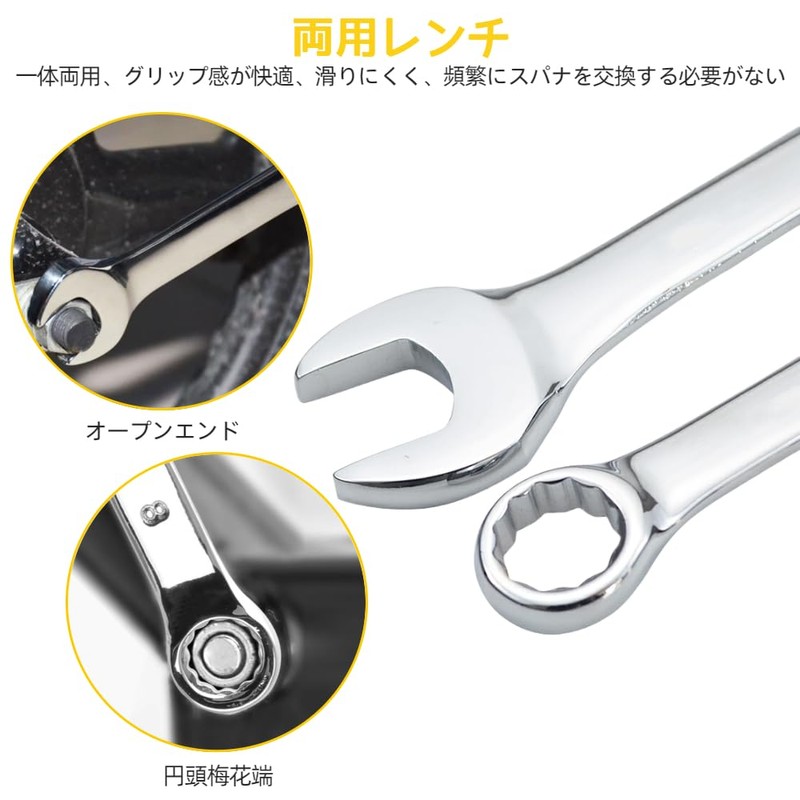 KALOLINNA Mini Spanner Set, Combination Wrench, 10 Piece Set, Dual