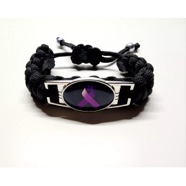 ADD Attention Deficit Disorder Adjustable Bracelet Purple Ribbon Cause Support