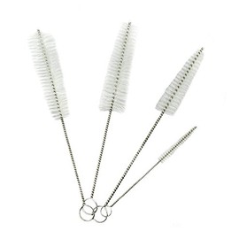 AKORD 4pcs Bottle Kitchen Kettle Spout Teapot Nozzle Clean Brush Set, Stainless-Steel, White, 105 x 6 x 3 cm