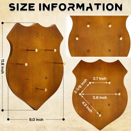 Sword Holder Wall Mount Wooden Sword Plaque Wood Display Sword Stand with Hardware Sword Hanger, Brown