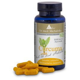 Curcuma Tumeric Dr. Michalzik - 418 mg Natural Curcuminoids from 440 mg Curcuma Longa Extract (95%) Vitamin C 10 mg per Capsule - Not Synthetic - 90 Vegan Capsules - Purely Naturally Proven with Safe