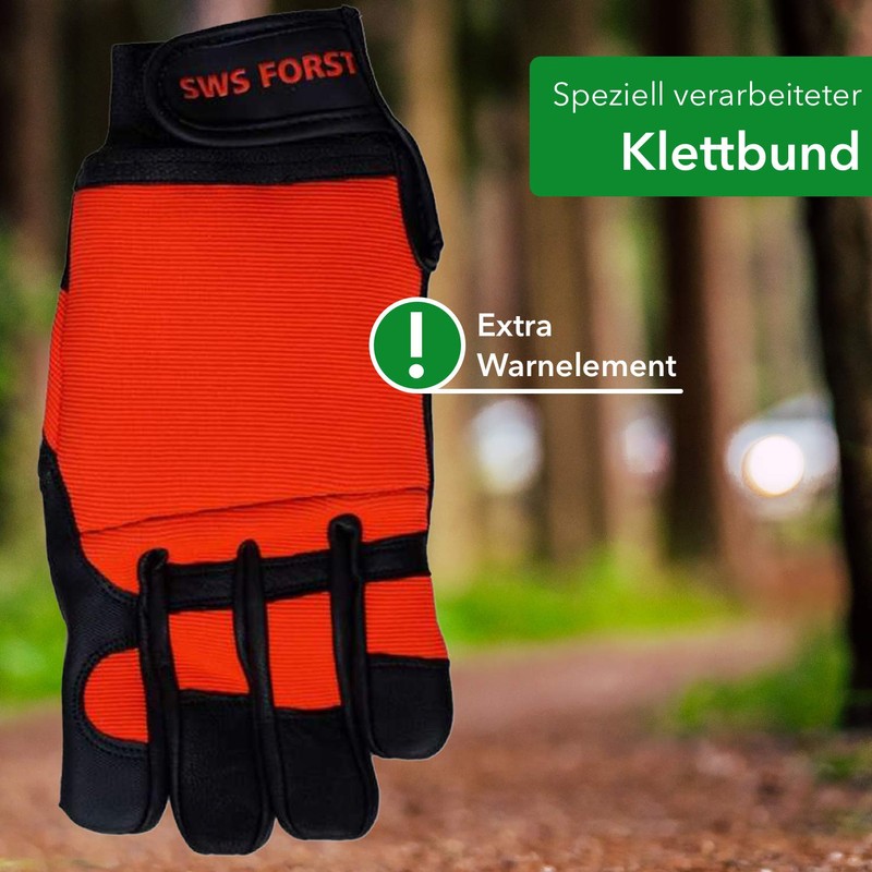 SWS Forst GmbH Leather Cut Protection Gloves Double-Sided Protection Forestry