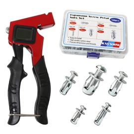 50 Set Jack Nut Kit with Heavy-Duty Rivet Gun | Creates Permanent Threaded Anchors for Hollow Doors, Metal Sheets & Panels | M4 M5 M6 M8 Flange Nuts