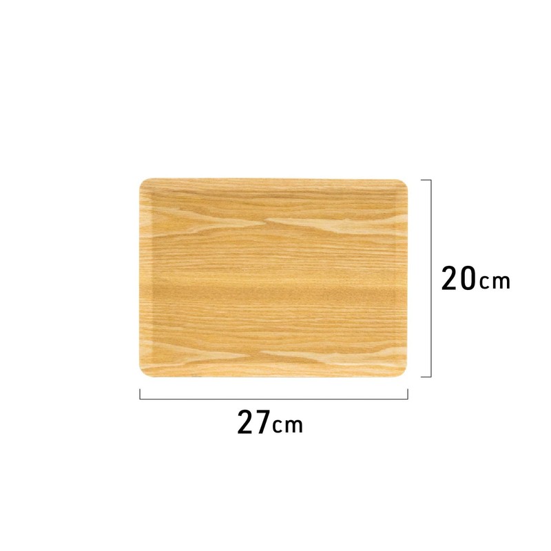 Asahi Koyo NC22-01 Wooden Tray, Rectangular, Natural, S 10.6 x