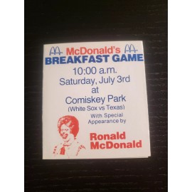 1976  Chicago White Sox Baseball Pocket Schedule, ~ McDonalds - Ronald Mcdonald