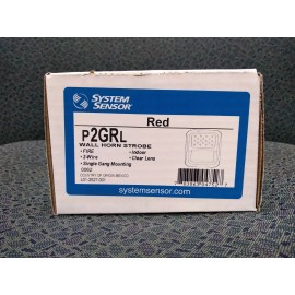 System Sensor Compact Horn/Strobe, 12/24 Volt, Wall Mt, Red, System Sensor #P2GRL