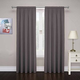 Pairs to Go Cadenza Microfiber Window Panel (Set of 2), 63", Smoke