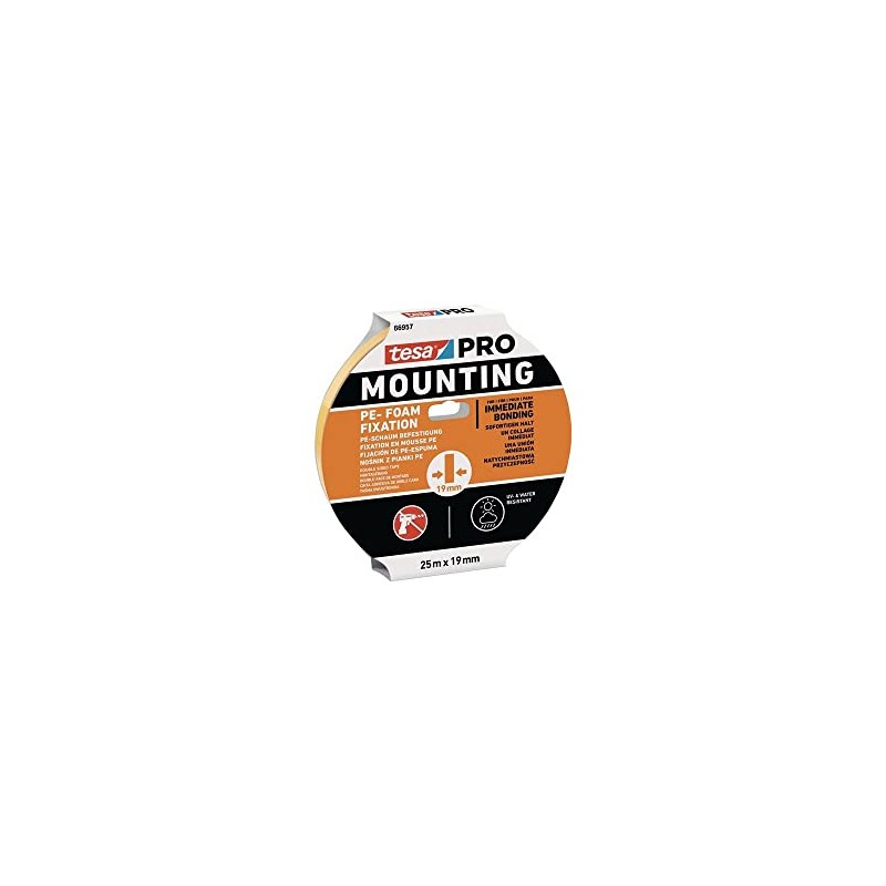 tesa Mounting PRO PE-Fixation 66957-00010-00 Mounting tape White (L x