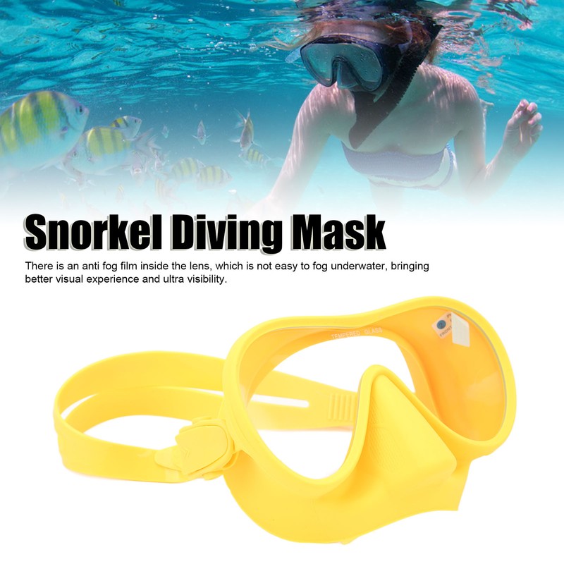 Scuba Diving Goggles Anti Fog Tempered Glass Snorkeling Dive Mask