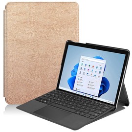 Kepuch Custer Case for Surface Go 4 2023, Go 3 2021, Go 2 2020, Go 2018, Smart PU Leather Protective Case Cover - Rose Gold