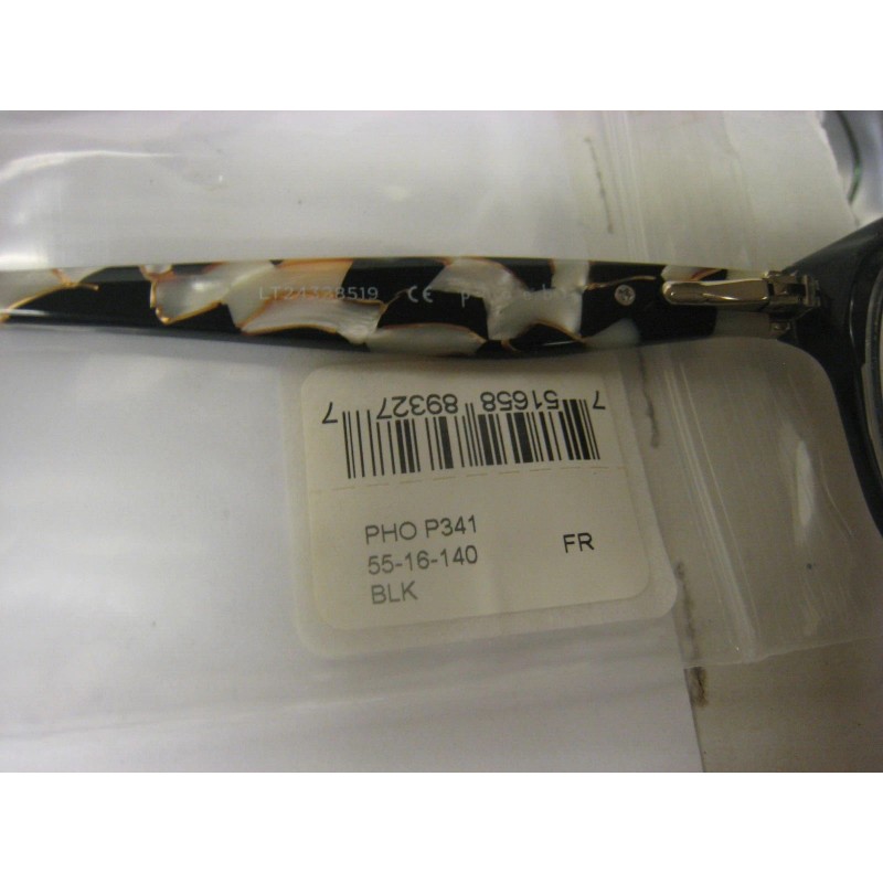 Phoebe Couture Eyeglass Frames P341 BLACK 55-18-140-38 With Case