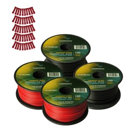 Harmony Audio Primary Single Conductor 18 Gauge Power or Ground Wire - 4 Rolls - 400 Feet - Red & Black for Car Audio/Trailer/Model Train/Remote