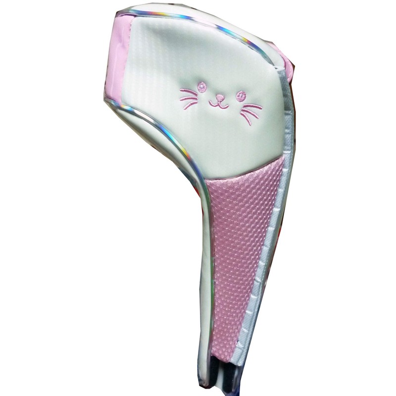 Fairway Paw Magnetic Golf Headcover (White/Pink)
