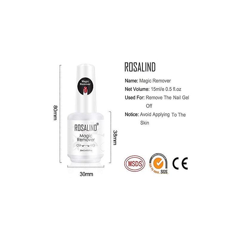 ROSALIND Gellack Entferner Set f√ºr UV Nagellack Magic Remover Aceton