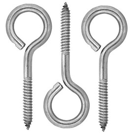 Harrier Stainless Steel Screw Eyes, 3/8 x 4-7/8 inch, 3-Pack