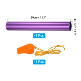 PATIKIL Relay Track Baton, Aluminum Tube Field Running Race Stick with Whistle Corrosion Resistant for Outdoor Athletics Sport Game Practice Tool, Purple