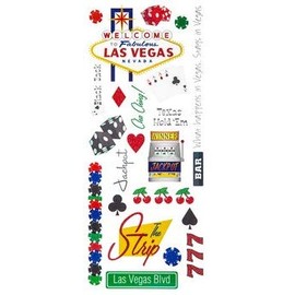 Las Vegas Glitter Travel Scrapbooking Stickers