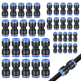 CONNECTION Pneumatic Connector Push In Quick Coupling Pneumatic Fittings Compressed Air Connector Pneumatic Connector for Connecting Air Hose (4, 6, 8, 10, 12 mm)