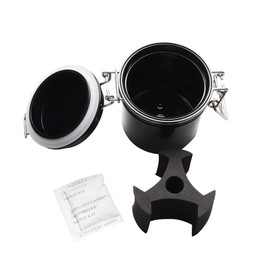 Mekupeu Eyelash Glue Storage Tank Individual Adhesive Stand Activated Carbon Cylinder Jar Sealed Container Lash Extension Tool, Black, 1PCS