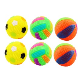 Levemolo 6pcs Luminous Pet Chewing Toy Balls Interactive Dog Balls with Colors to Stimulate Curiosity Durable and Bite-Resistant for Engaging Playtime