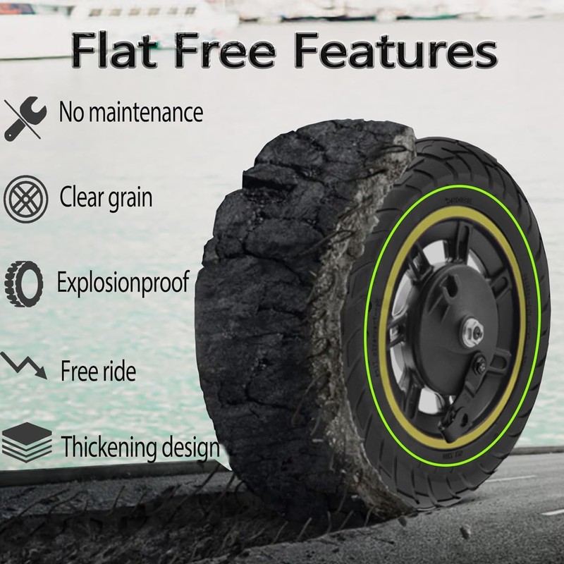GYL 10 Inch Solid Tires, 60/70-6.5 Rubber Front Rear Tire