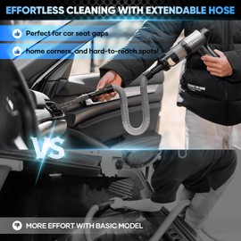 SakerPlus SakerPlus Hand Held Car Vacuum Cordless, 20000PA High Power Handheld Portable Vacuum & Air Duster for Car Home, 4-in-1 Mini Vacuum Cleaner with LED Display - Vacuuming, Blowing, Inflating & Deflating
