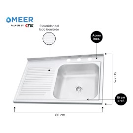 Meer Faucets By Cnx Cnx - Kit Completo De Fregadero Para Sobreponer Y Mezcladora