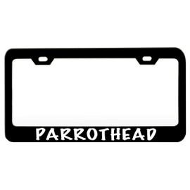 Custom Brother - PARROTHEAD Humor Funny Black Steel Metal License Plate Frame Auto Car SUV Tag Holder, L5