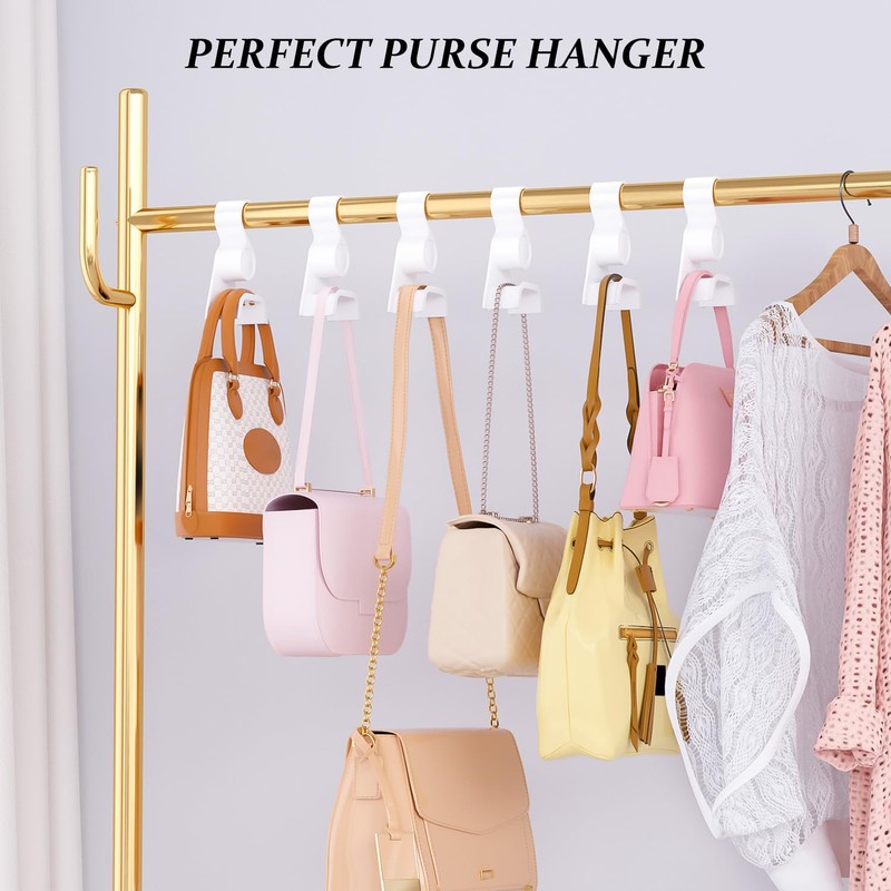 BOCONY Purse Hanger for Closet 6 Pcs, Acrylic Purse Organizer