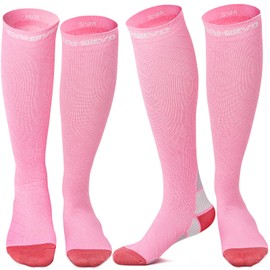 CAMBIVO CAMBIVO Compression Socks for Women & Men 2 Pairs, Flight Socks Compression Stockings for Calf & Ankle Support, Sports, Flying, Maternity Pregnancy, Nurses, Travel