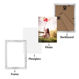 HORLIMER 5x7 Picture Frame Set of 15, Distressed White Picture Frames Display 5 by 7 Photo for Wall or Tabletop