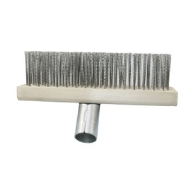 PZRT Wire Floor Brush Replacement Head Long Stiff Hair Stainless Steel Wire Brush Heavy Duty Outdoor Broom Head Deck Brush For Kitchen Bathroom Concrete Floor Patio Pavement Moss Tile Scrubbing Brush