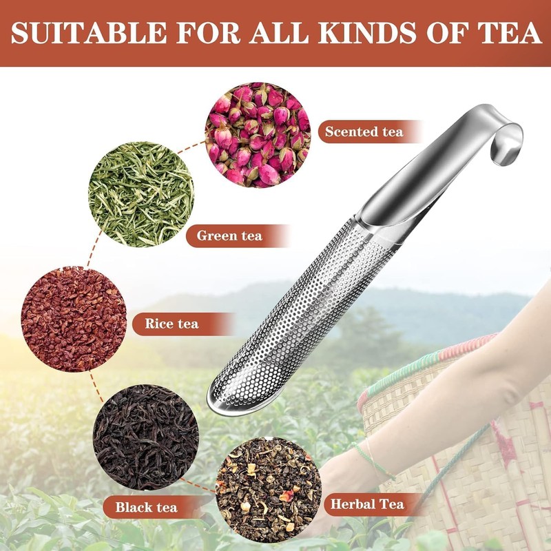 Tea Infuser and Brush, Stainless Steel Tea Diffusers with Tea
