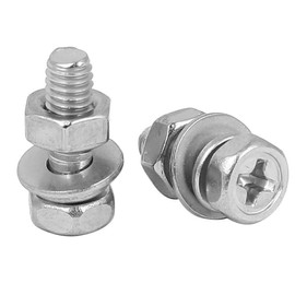 TA-VIGOR M4 x 12mm Stainless Steel Hex Head Bolts Nuts Washers Set, Silver Tone Fastener Kit for DIY, Machinery Repair Equipment Assembly 3D Printing Projects, 25 Sets