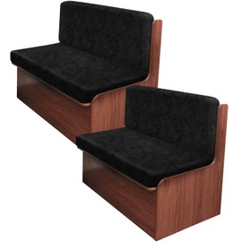 ANARACHON Leather Look RV Camper Dinette Cushion Covers, Washable RV Couch Cushion Covers Dinette Booth Seats Stretchable Camper Seat Covers (2 Backrest Cover & 2 Bench Cover, Black)