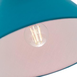 Classic Traditional 10" Vivid Teal Cotton Coolie Lampshade Suitable for Table Lamp or Pendant | 25cm x 17cm x 10cm by Happy Homewares