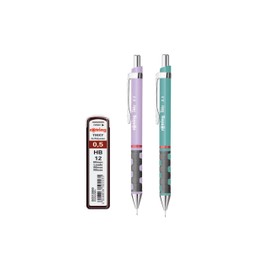 rOtring Tikky Pastel Mechanical Pencils with High Polymer Refills HB 0.5mm Orchid Flower Sea Blue (Pack of 2)