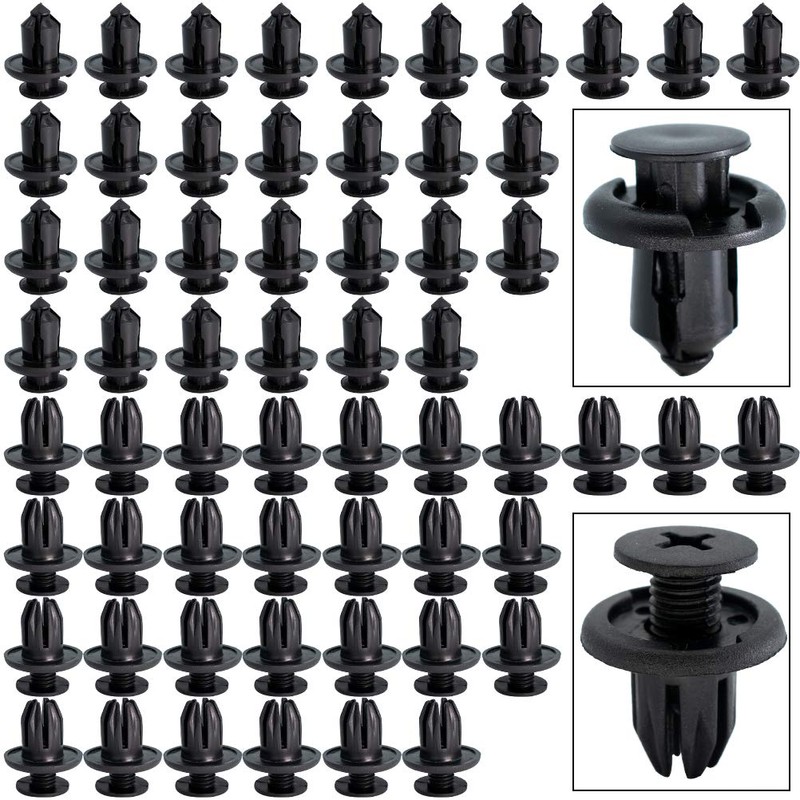XUKEY 180Pcs Auto Fastener Plastic Push Pin Rivets Trim Panel