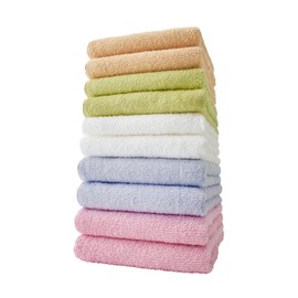 Kosugizen Senshu Towel Face Towel, Made in Japan (Japanese-Nagomi), 13.0 x 32.7 inches (33 x 83 cm), Set of 10 in 5 Colors